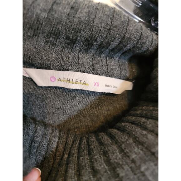 Athleta Women's 100%  Merino Wool Cowl Neck Knit Sweater Dress Heather Gray XS - Picture 4 of 6